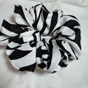 Black and White Zebra Print Scrunchie